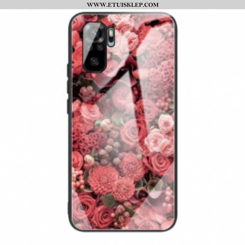 Etui do Xiaomi Redmi Note 10 / 10S Szkło Hartowane W Kwiaty Róży